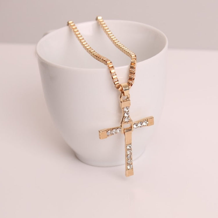 Collana con scatola crittografata con pendente a forma di croce di strass da 10 pezzi