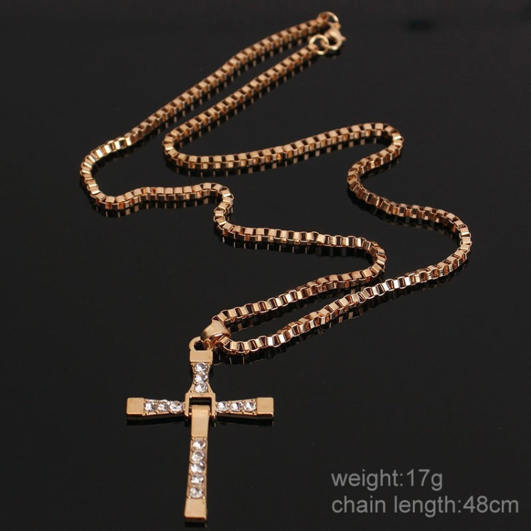 Collana con scatola crittografata con pendente a forma di croce di strass da 10 pezzi