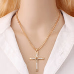 Collana con scatola crittografata con pendente a forma di croce di strass da 10 pezzi