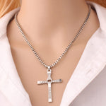 Collana con scatola crittografata con pendente a forma di croce di strass da 10 pezzi