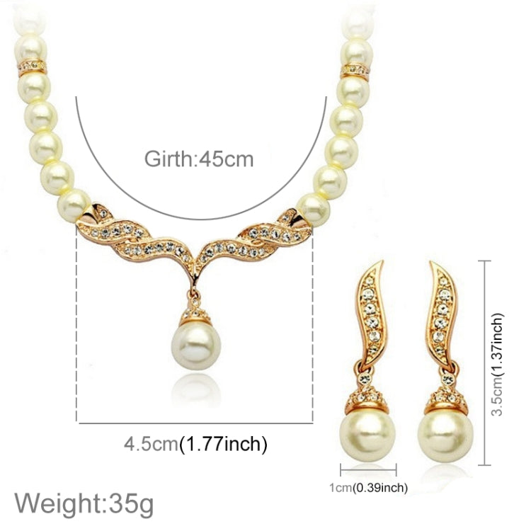 Set di gioielli con collana e orecchini con perline di moda classica da donna 3 in 1. Accessori da sposa