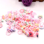 Anello con nodo a forma di cuore e fiocco in resina con fiore in resina da 50 pezzi per bambini, superficie smerigliata, Frosted Surface, 50 PCS