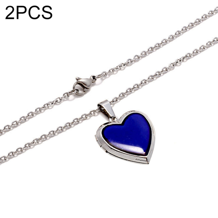 2 PEZZI MN4008 Collana con pendente a forma di cuore, sensibile alla temperatura, scolorimento