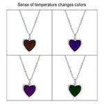 2 PEZZI MN4008 Collana con pendente a forma di cuore, sensibile alla temperatura, scolorimento