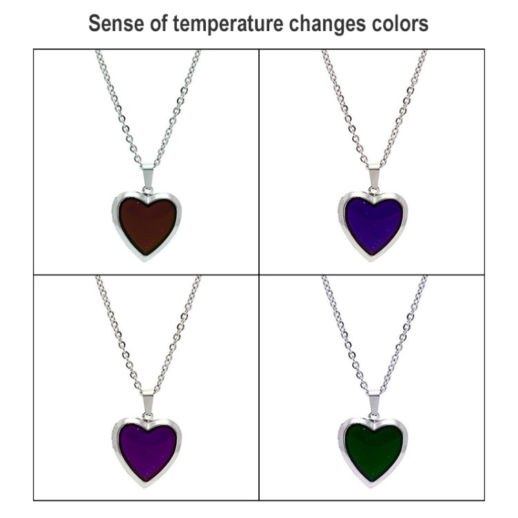 2 PEZZI MN4008 Collana con pendente a forma di cuore, sensibile alla temperatura, scolorimento