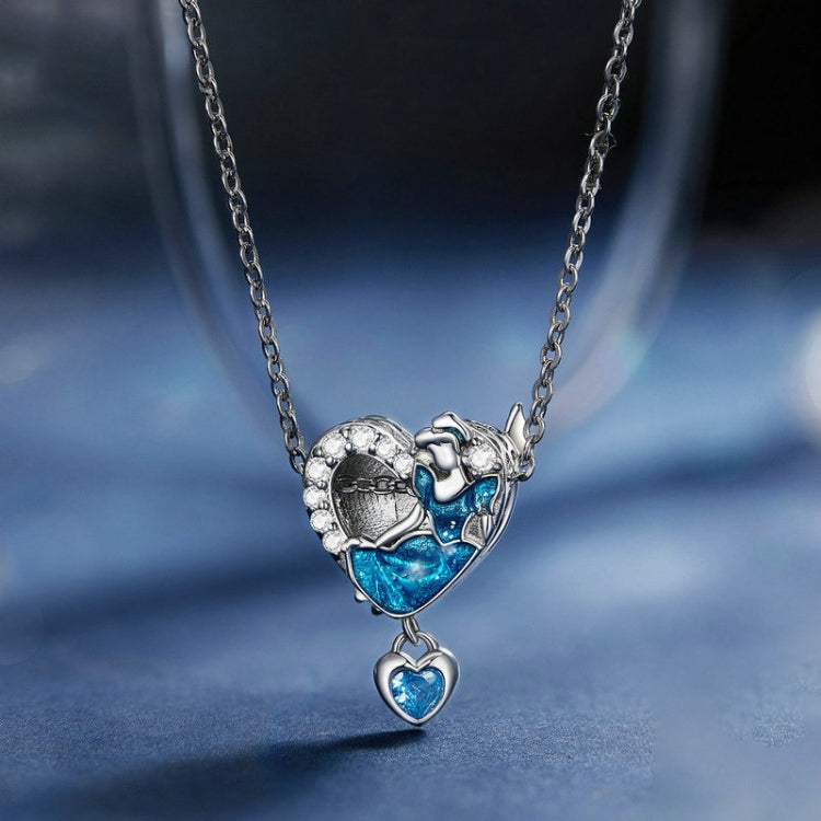 SCC2533 Collana in argento sterling S925 Accessori ciondolo Prom Girl a forma di cuore Perline fai da te, SCC2533