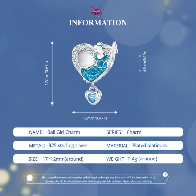 SCC2533 Collana in argento sterling S925 Accessori ciondolo Prom Girl a forma di cuore Perline fai da te, SCC2533