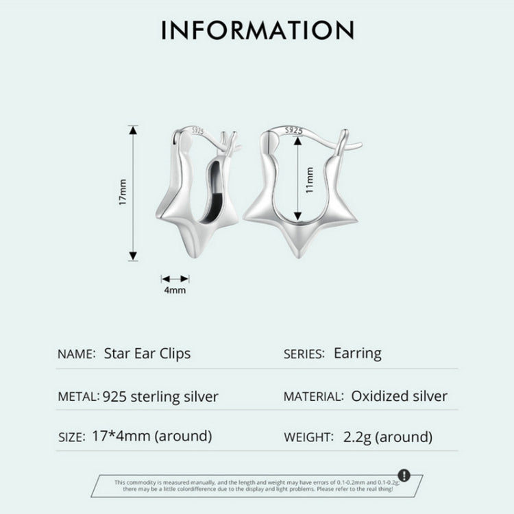 SCE1615 Orecchini a stella semplici versatili in argento sterling S925, SCE1615