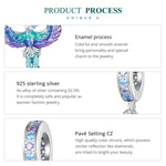 BSC880 S925 Sterling Silver Colorful Gradient Phoenix Ciondolo Accessori Braccialetto fai da te Perline, BSC880