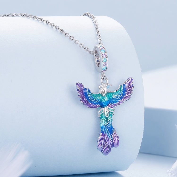 BSC880 S925 Sterling Silver Colorful Gradient Phoenix Ciondolo Accessori Braccialetto fai da te Perline, BSC880
