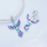 BSC880 S925 Sterling Silver Colorful Gradient Phoenix Ciondolo Accessori Braccialetto fai da te Perline, BSC880
