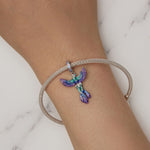 BSC880 S925 Sterling Silver Colorful Gradient Phoenix Ciondolo Accessori Braccialetto fai da te Perline, BSC880