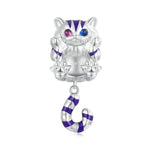 SCC2529 Sterling Silver S925 Fantasy Magic Cat Ciondolo Accessori Bracciale fai da te Perline, SCC2529