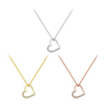 SCN347-B Sterling Silver S925 Zircon Collana semplice a forma di cuore vuoto di moda, SCN347-B, SCN347-C