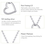 SCN347-B Sterling Silver S925 Zircon Collana semplice a forma di cuore vuoto di moda, SCN347-B, SCN347-C