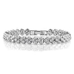 Braccialetti romani tempestati di zirconi di moda da 18 cm. Gioielli con bracciale placcato in platino, 18cm