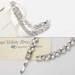 Braccialetti romani tempestati di zirconi di moda da 18 cm. Gioielli con bracciale placcato in platino, 18cm