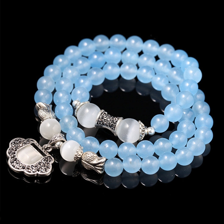 Bracciale con perline di granato accessorio per gioielli di moda, Garnet, Blue Sandstone & Calabash, Red Agate & Buddha Head, Aquamarine & Longevity Lock, White Jade, Pink Crystal & Cat, Pink Crystal & Elephant & Fish, Red Agate & Elephant