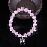 Bracciale con perline di granato accessorio per gioielli di moda, Garnet, Blue Sandstone & Calabash, Red Agate & Buddha Head, Aquamarine & Longevity Lock, White Jade, Pink Crystal & Cat, Pink Crystal & Elephant & Fish, Red Agate & Elephant             ...