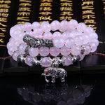 Bracciale con perline di granato accessorio per gioielli di moda, Garnet, Blue Sandstone & Calabash, Red Agate & Buddha Head, Aquamarine & Longevity Lock, White Jade, Pink Crystal & Cat, Pink Crystal & Elephant & Fish, Red Agate & Elephant             ...