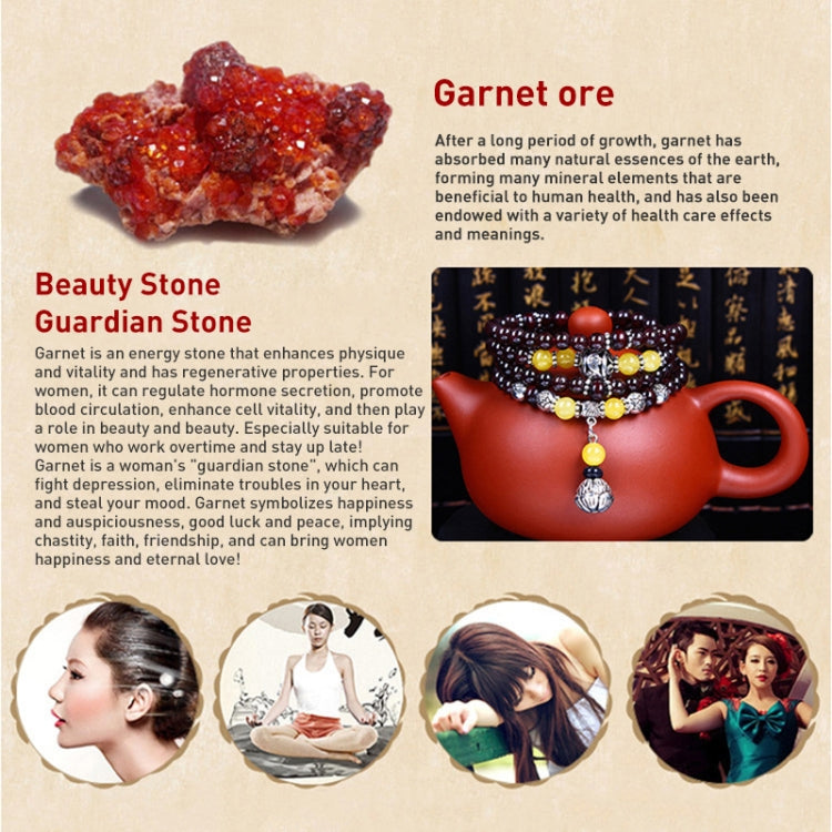 Bracciale con perline di granato accessorio per gioielli di moda, Garnet, Blue Sandstone & Calabash, Red Agate & Buddha Head, Aquamarine & Longevity Lock, White Jade, Pink Crystal & Cat, Pink Crystal & Elephant & Fish, Red Agate & Elephant             ...