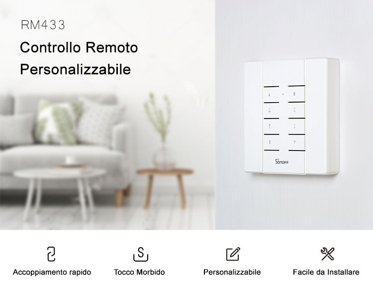 Telecomando smart wireless Sonoff RM433 con base inclusa 6920075727630 IM190328001 6920075727623 IM190314042 K072