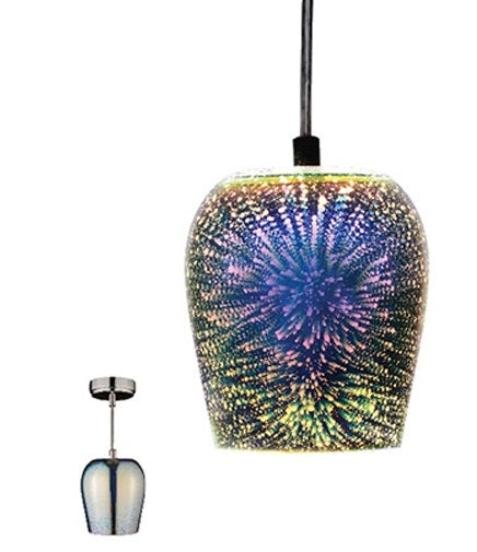 Lampadario 3D in vetro cromato 1xE27 8698553608280 4102430 K150