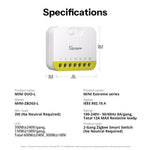 Relè smart Sonoff MINI-ZB2GS-L Zigbee 2 canali senza neutro 6920075743463 MINI-ZB2GS-L K497