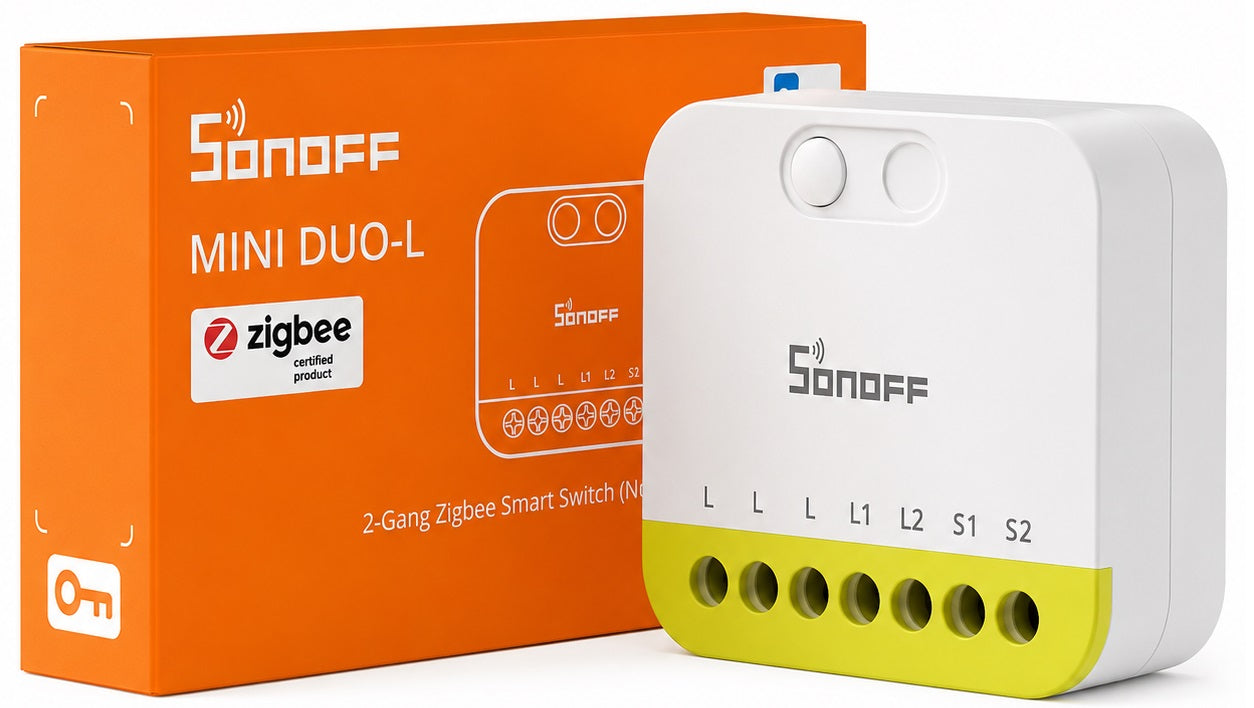 Relè smart Sonoff MINI-ZB2GS-L Zigbee 2 canali senza neutro 6920075743463 MINI-ZB2GS-L K497