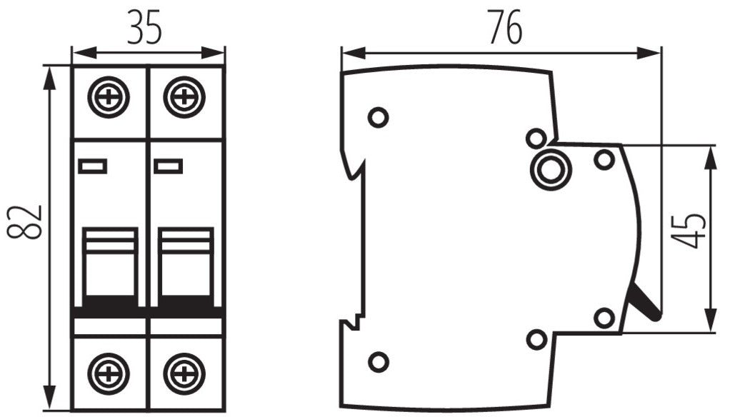 Interruttore magnetotermico 2P 16A Kanlux 5905339231789 23178 KMB6-C16/2 KA1170