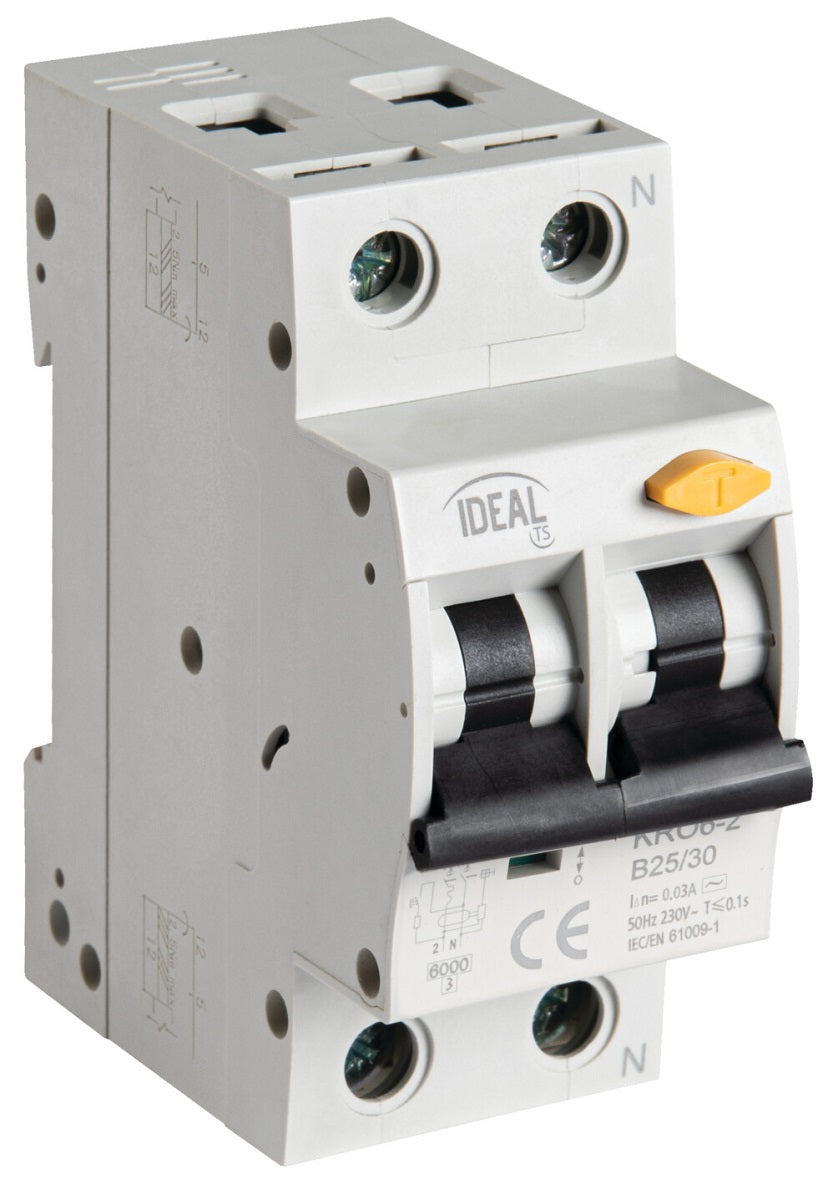 Interruttore magnetotermico differenziale 6kA 25A 2P KRO6 Kanlux  5905339232113 23211 KA2143