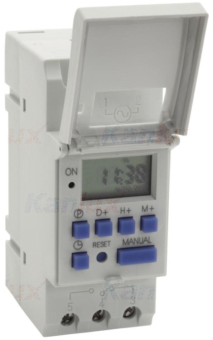 Timer temporizzatore elettronico 24h per guide Din (TH35) JVT3 Kanlux