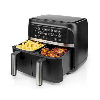 Double Hot Air Fryer | 2x3.8 l | Timer: 60 min | Number of preset programs: 6 | Digital | Black