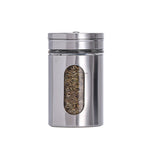 Barattolo condimento vetro con coperchio acciaio inox 5x5x8.4cm