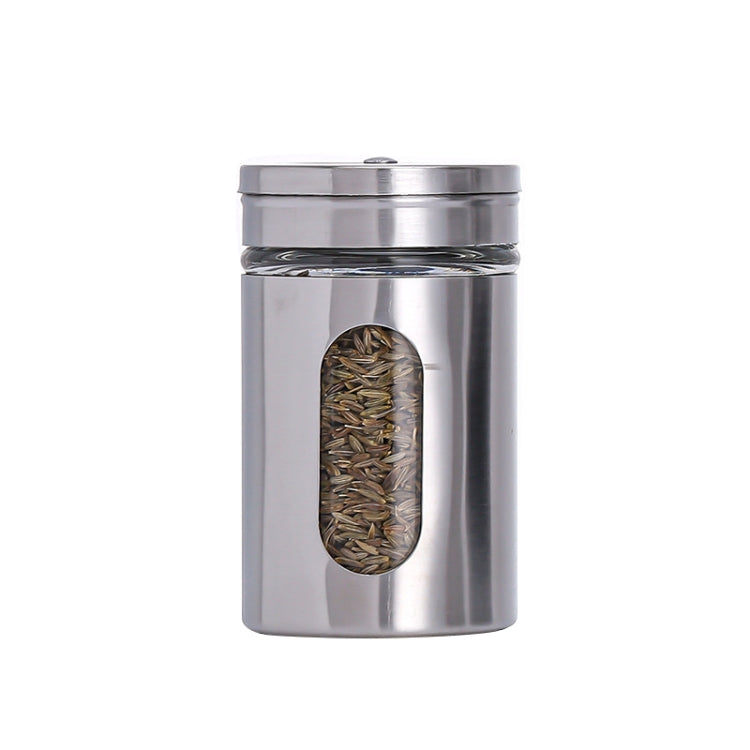 Barattolo condimento vetro con coperchio acciaio inox 5x5x8.4cm