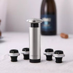 Set di tappi per la conservazione del vino rosso originale Xiaomi Youpin CircleJoy in acciaio inossidabile, stile: 4 tappi in una pompa, 4 Stoppers in One Pump