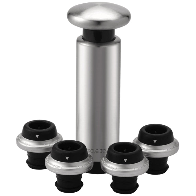 Set di tappi per la conservazione del vino rosso originale Xiaomi Youpin CircleJoy in acciaio inossidabile, stile: 4 tappi in una pompa, 4 Stoppers in One Pump