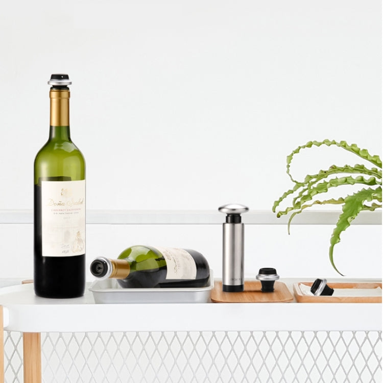 Set di tappi per la conservazione del vino rosso originale Xiaomi Youpin CircleJoy in acciaio inossidabile, stile: 4 tappi in una pompa, 4 Stoppers in One Pump