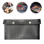 Borsa da forno per barbecue in rete antiaderente resistente al calore per barbecue, dimensioni: 24 x 14 cm (nero), 24 x 14cm (Black)