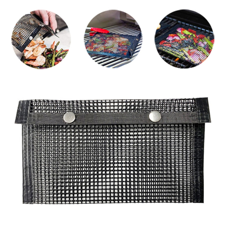 Borsa da forno per barbecue in rete antiaderente resistente al calore per barbecue, dimensioni: 24 x 14 cm (nero), 24 x 14cm (Black)