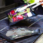 Borsa da forno per barbecue in rete antiaderente resistente al calore per barbecue, dimensioni: 24 x 14 cm (nero), 24 x 14cm (Black)