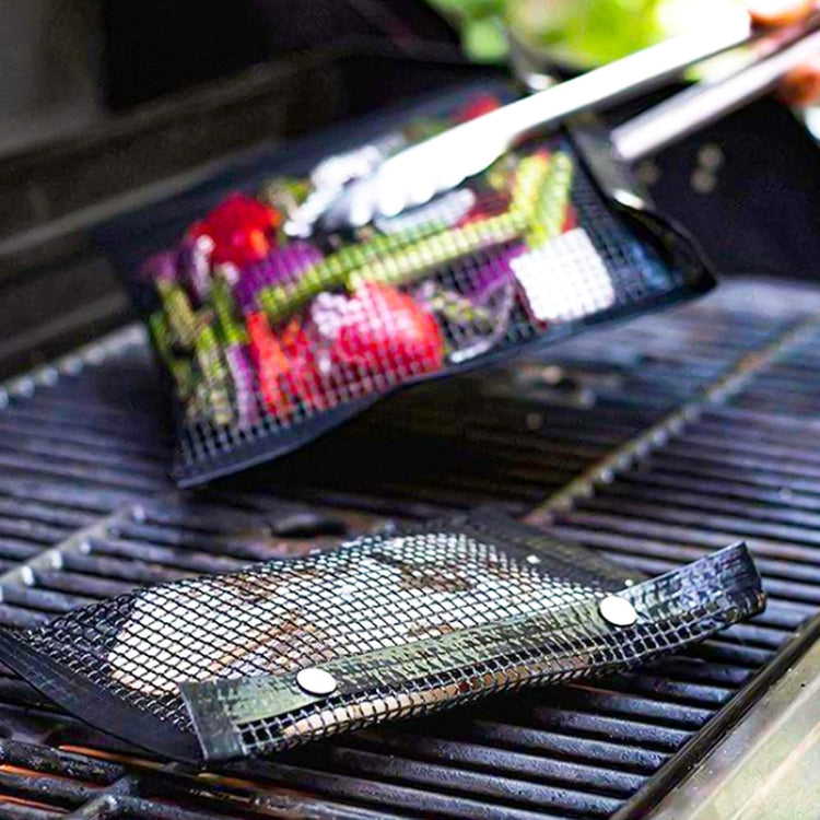 Borsa da forno per barbecue in rete antiaderente resistente al calore per barbecue, dimensioni: 24 x 14 cm (nero), 24 x 14cm (Black)