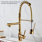 Rubinetto cucina caldo freddo doppia uscita rame Gold