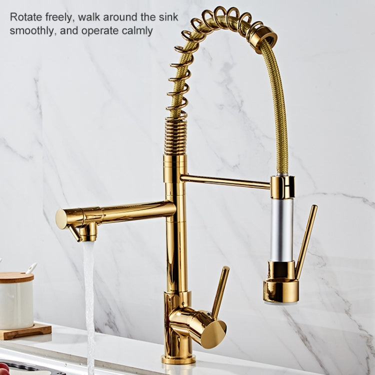 Rubinetto cucina caldo freddo doppia uscita rame Gold