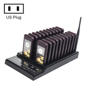 QC100 Sistema di chiamata cercapersone wireless per ristoranti a 999 canali con 20 cercapersone sottobicchiere, presa americana
