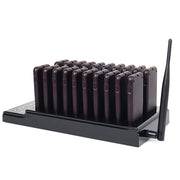 QC100 Sistema di chiamata cercapersone wireless per ristoranti a 999 canali con 20 cercapersone sottobicchiere, presa europea