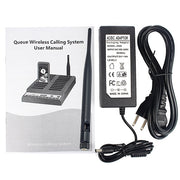 QC100 Sistema di chiamata cercapersone wireless per ristoranti a 999 canali con 20 cercapersone sottobicchiere, presa europea