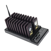 QC100 Sistema di chiamata cercapersone wireless per ristoranti a 999 canali con 20 cercapersone sottobicchiere, presa americana