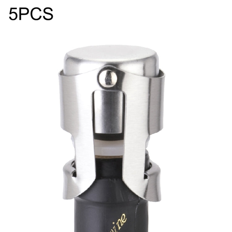 Tappo per bottiglia di vino champagne in acciaio inossidabile da 5 pezzi, 5 PCS  Wine Bottle Stopper