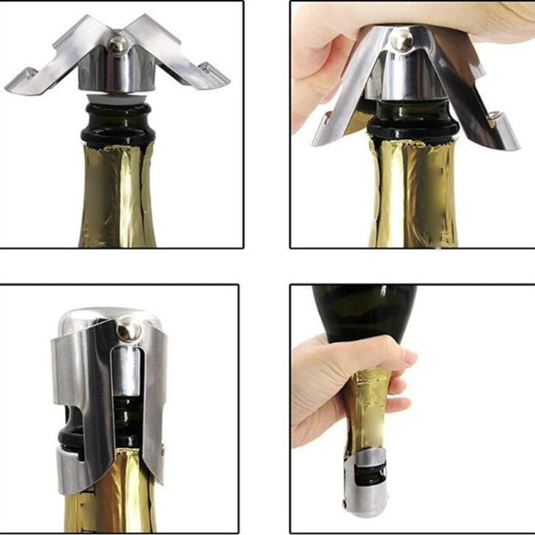 Tappo per bottiglia di vino champagne in acciaio inossidabile da 5 pezzi, 5 PCS  Wine Bottle Stopper